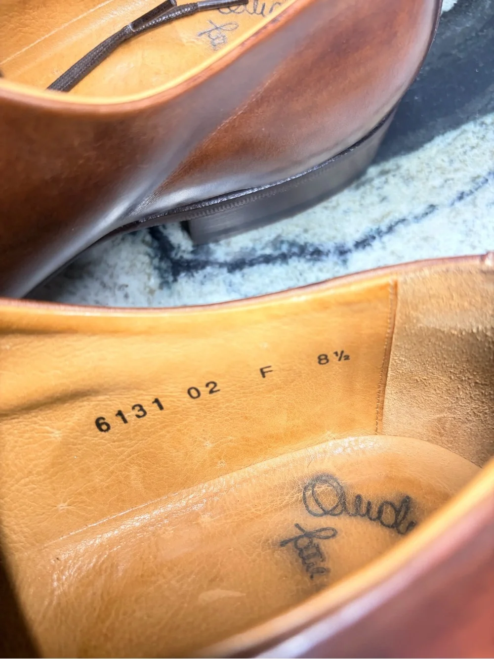Santoni Fatte a Mano Brown Leather Oxford Shoes Men’s 9.5 Hand Made Italy